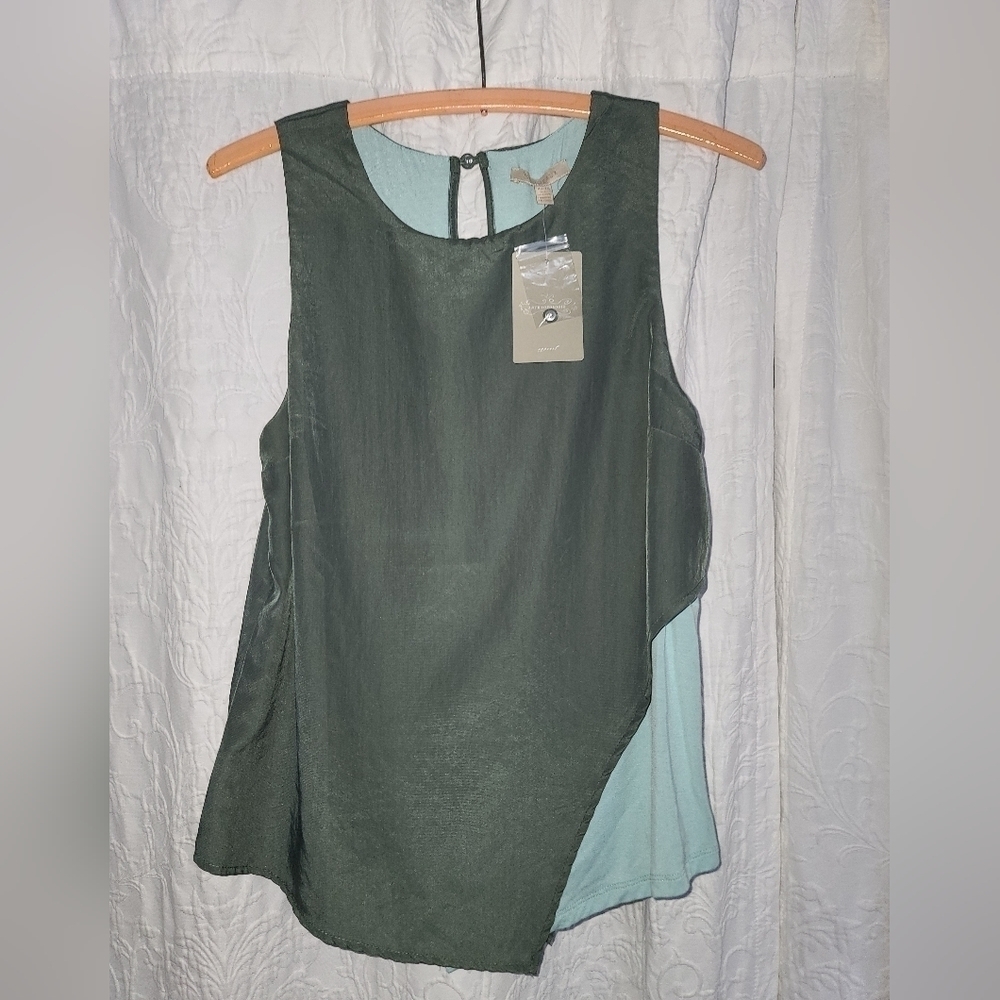 Anthropologie Bordeaux Split Side Tank sz xs